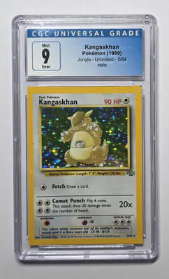 1999 Pokemon Jungle Holo Error Square Cut Kangaskhan #5 CGC 9