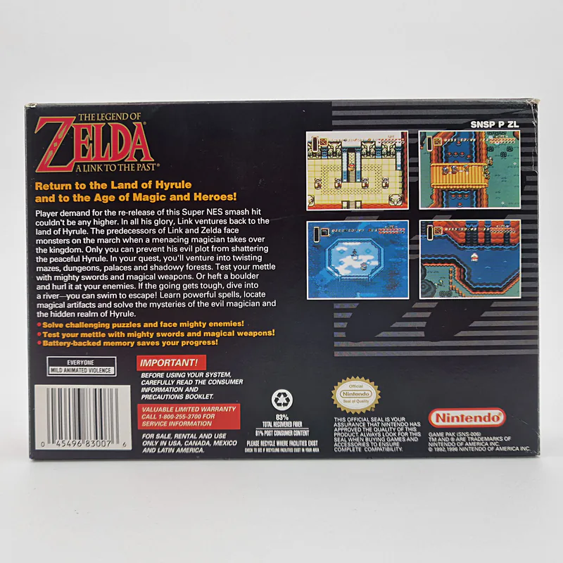 The Legend of Zelda A级 Link 改为 The Past - 说吧 Nintendo 玩家选择 (美国) 第2印: 每个人评分 SNES - 圖片 2/9
