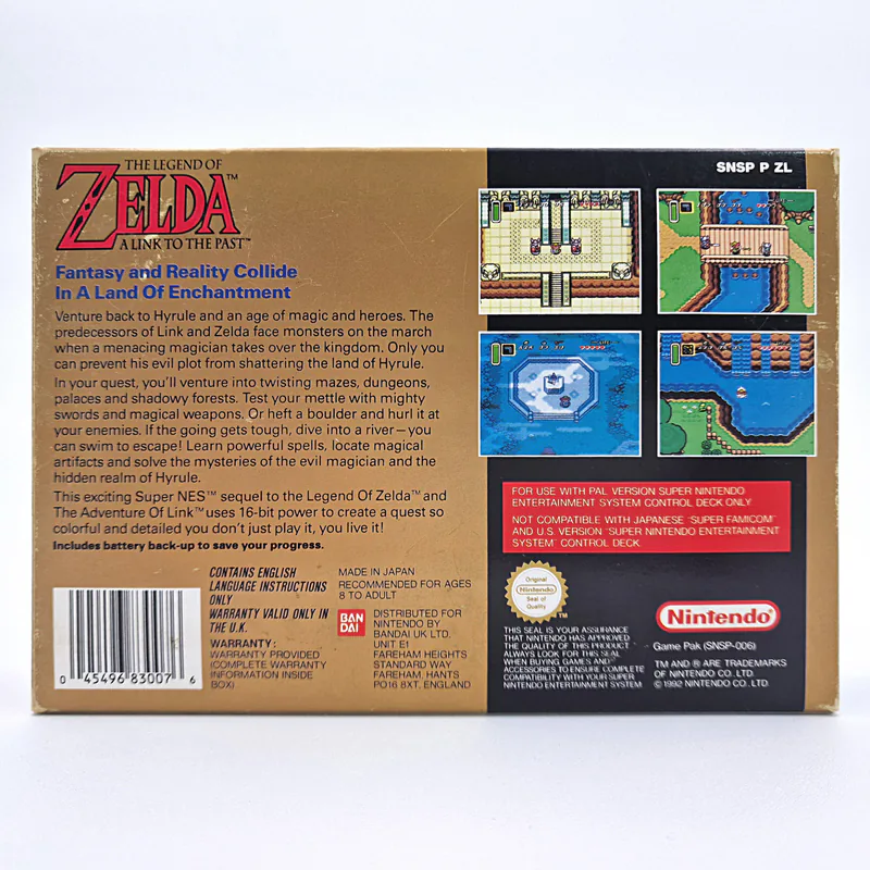 The Legend of Zelda A Link to The Past (United Kingdom) 1st Print - Bandai UK SNES PAL - 이미지 2/12