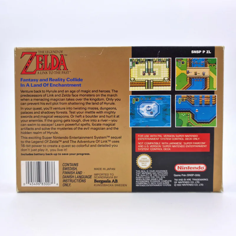 The Legend of Zelda A Link to The Past (Sweden) 2nd Print, Bergsala "Only for Nintendo" SNES PAL - 圖片 2/10
