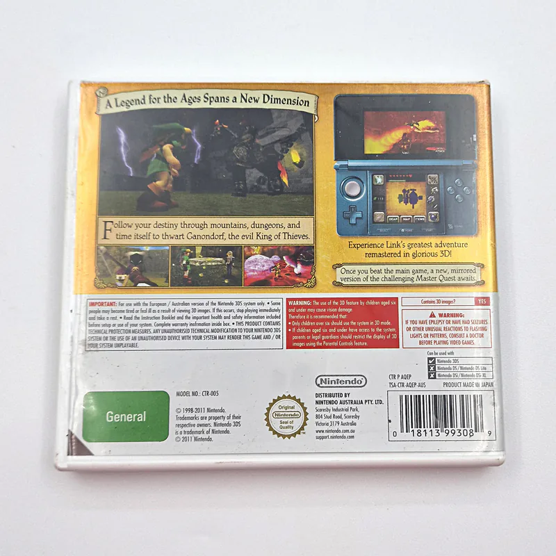 The Legend of Zelda Ocarina of Time 3D (Australia) 1st Print, Nintendo 3DS CIB - 圖片 2/4