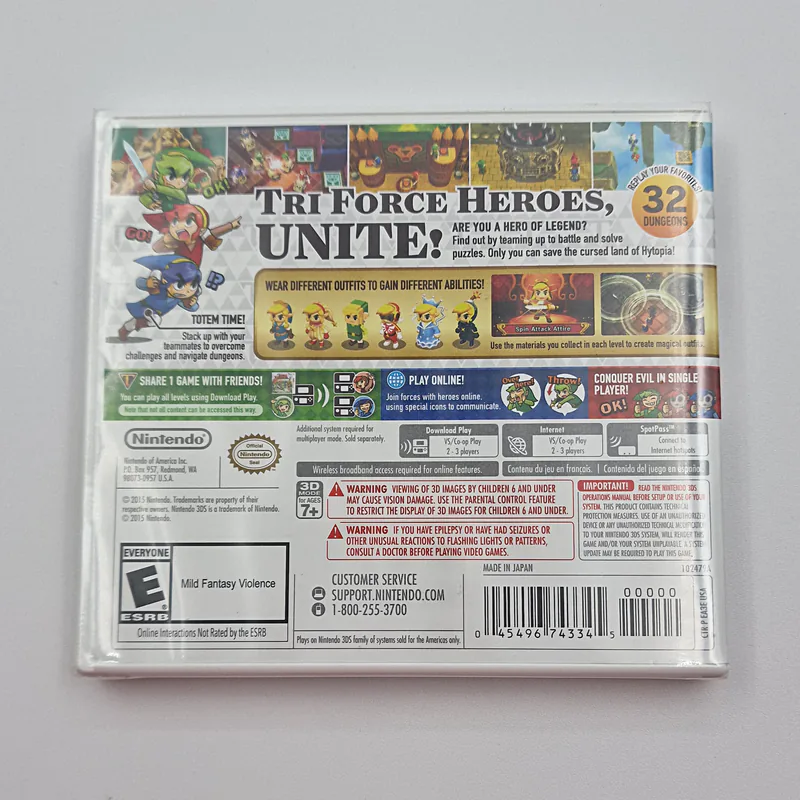 The Legend of Zelda Tri Force Heroes - United States 1st Print (Sealed) Nintendo 3DS - 이미지 2/3