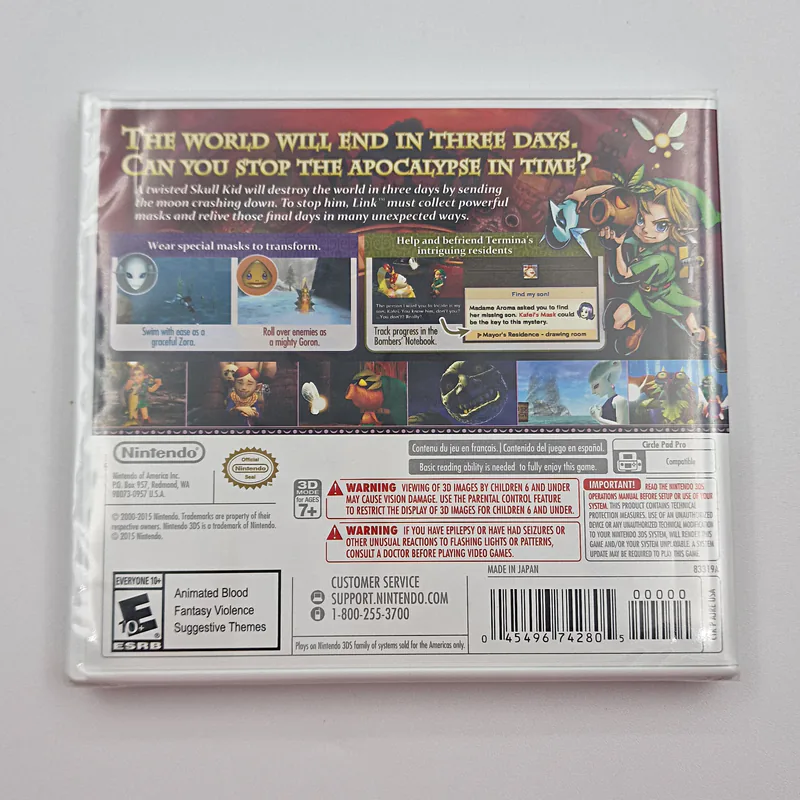 The Legend of Zelda Majora's Mask 3D (United States) 1st Print, Sealed, Nintendo 3DS - 이미지 2/3