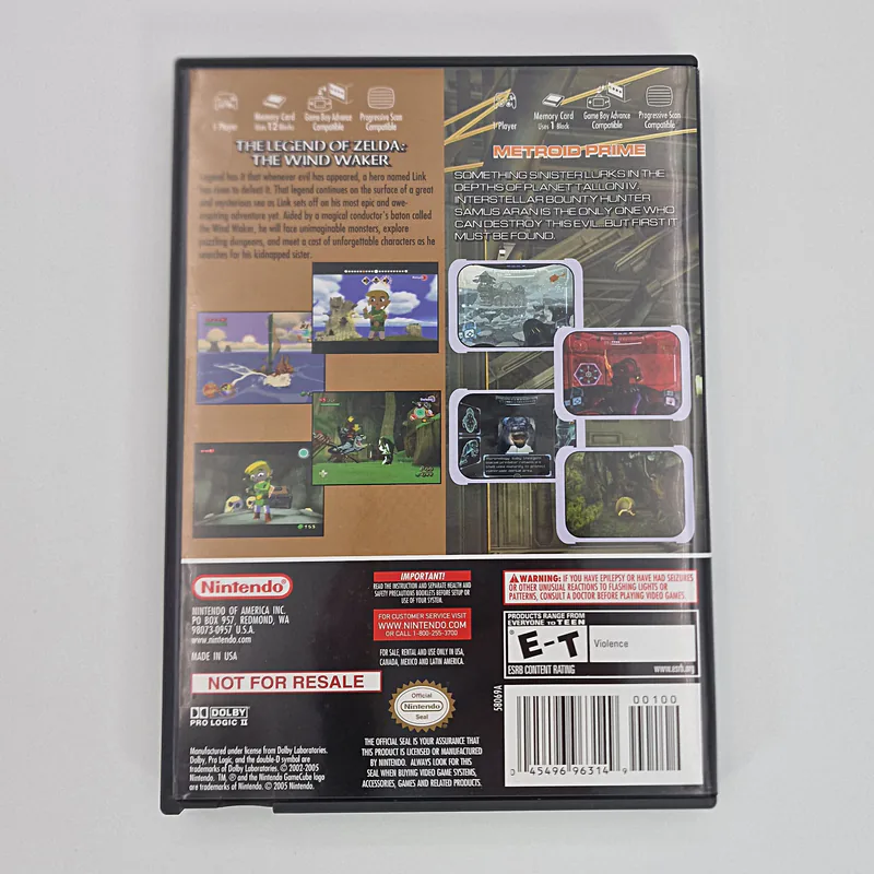 The Legend of Zelda The Wind Waker + Metroid Prime Double Pack (United States) GameCube - Not for resale - 이미지 2/5