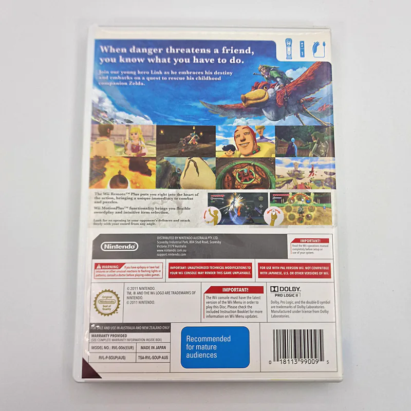 The Legend of Zelda Skyward Sword (Australia) Nintendo Wii, Normal Cover - Bild 2 von 4