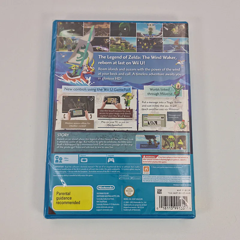 The Legend of Zelda The wind Waker HD (Australia) Nintendo Wii U, Sealed - 이미지 2/3