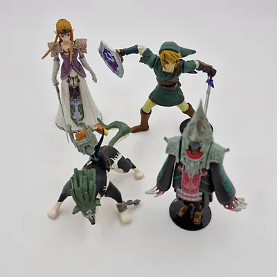 The Legend of Zelda Twilight Princess - Yujin Figures 2006 (Japan) Complete Set: Zelda, Link, Wolf, Ganondorf