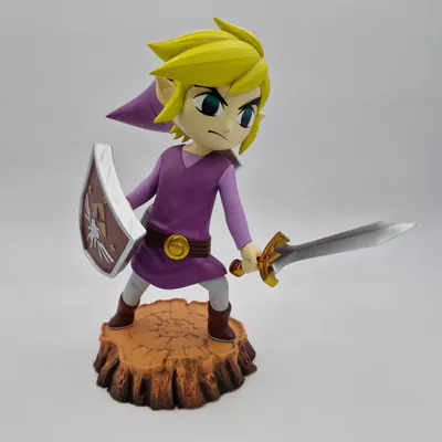 Purple Toon Link - The Legend of Zelda Four Swords Figure - Kintsukuroi Creations - Not licenced