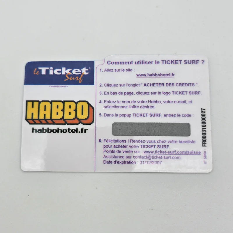 Habbo France 2005 - Hotel View Ticket Surf 3 CHF Switzerland - habbohotel.fr - 圖片 2/2