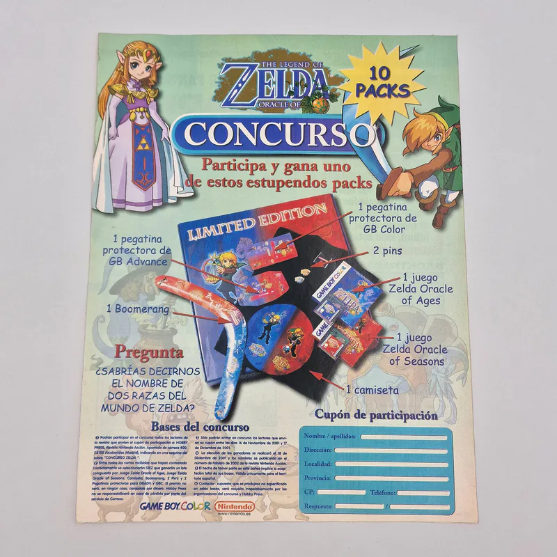 The Legend of Zelda Oracle Limited Edition Conquest - Nintendo Acción 2001 (Spain) Magazine AD - 圖片 2/2