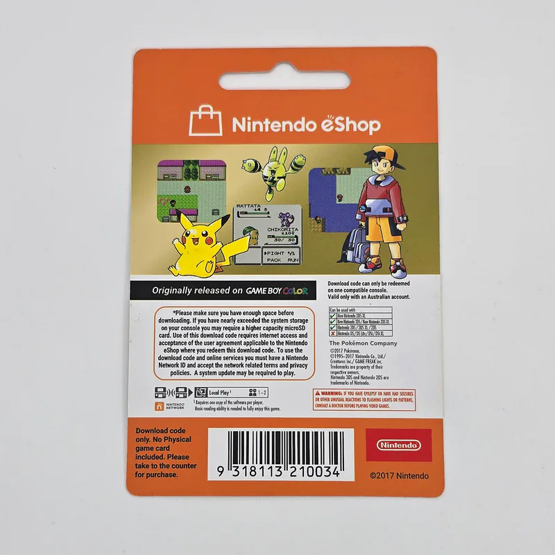 Pokémon Gold Game Boy Color Prepaid Card Code - Nintendo eShop 3DS (Australia) - 圖片 2/2