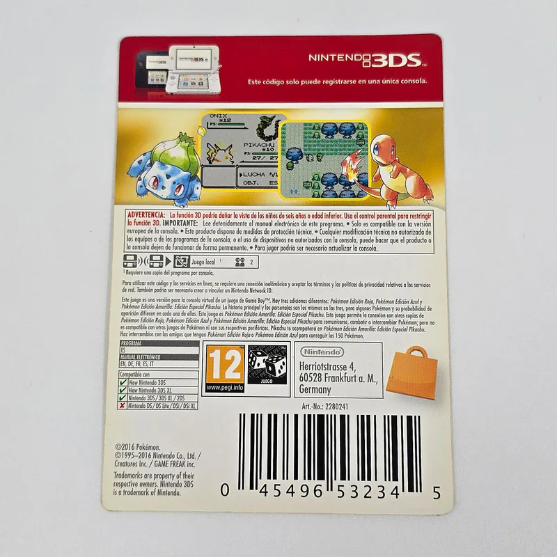 Pokémon Edición Amarillo - Nintendo 3DS Virtual Console Prepaid Card Code - Nintendo eShop (Spain) - 圖片 2/2