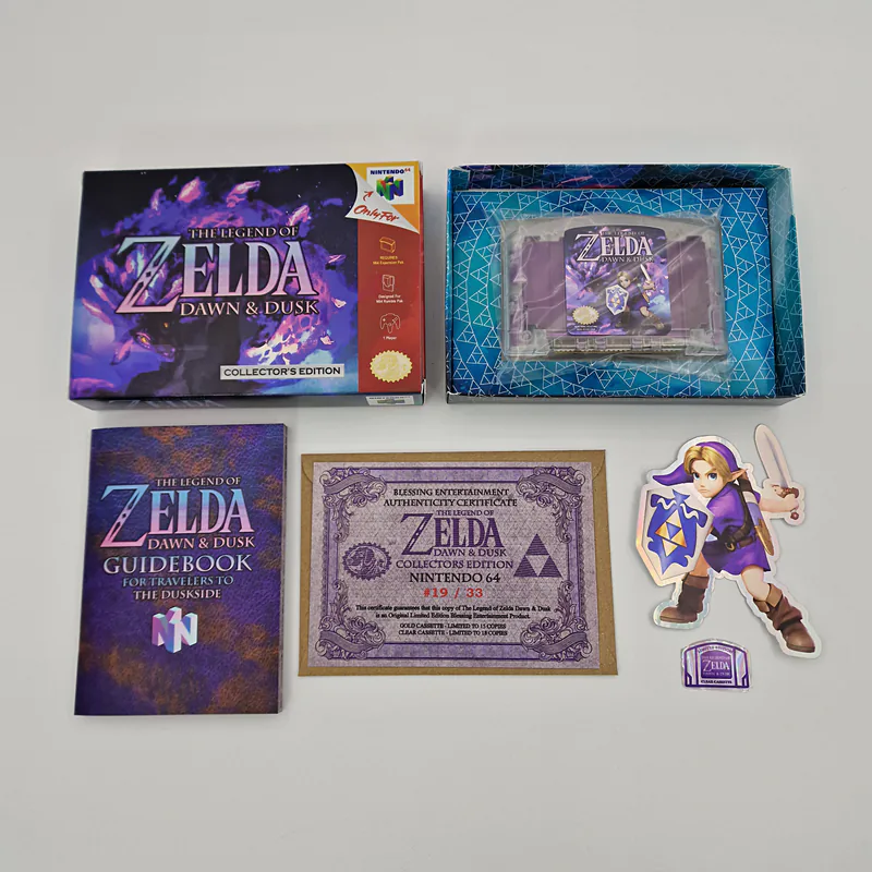 The Legend of Zelda Dawn & Dusk Collector's Edition Clear Cartridge (Blessing Entertainment) Unofficial - Nintendo 64 - 圖片 2/19