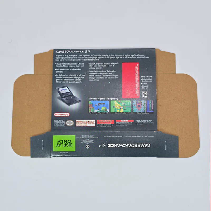 Game Boy Advance SP AGS-101 Graphite Brighter Unfolded Display Box - Toys R US (United States) - 图片 2/2