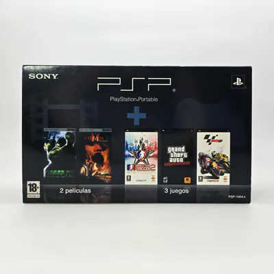 PSP 1004 Black Value Pack - Pack GTA Liberty City + Moto GP + Momia + Hulk 