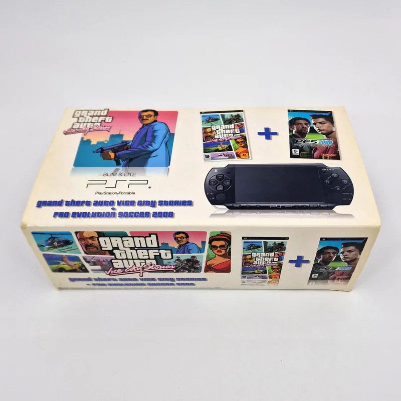 PSP 2004 Piano Black - Grand Theft Auto Vice City Stories & Pro Evolution Soccer 2008 Bundle (Spain) - 圖片 2/5