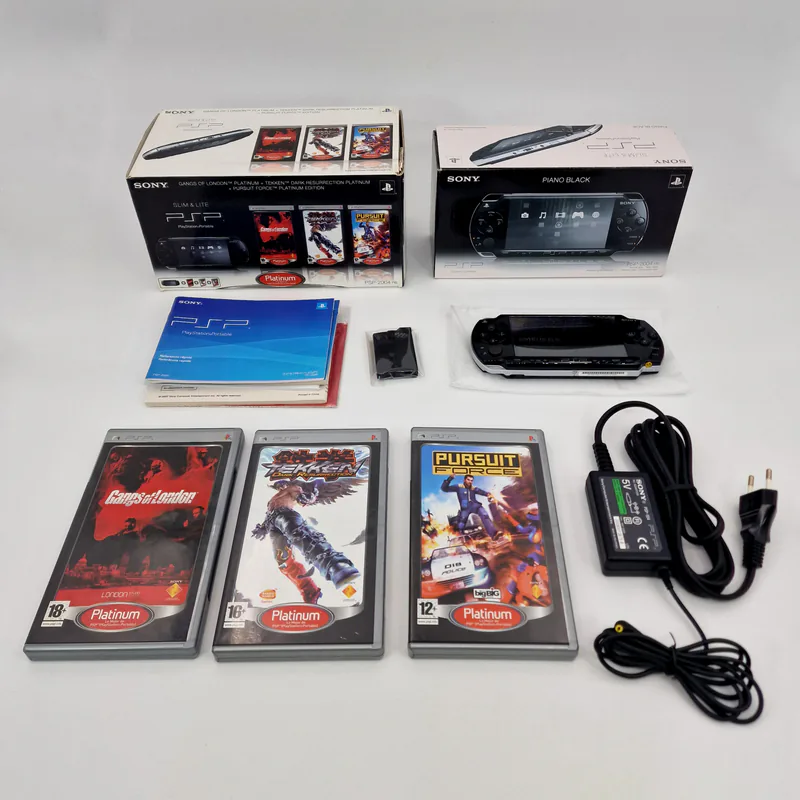 PSP 2004 Piano Black - Platinum X3 Bundle: Gangs of London + Tekken Dark Resurection + Pursuit Force (Spain) - 圖片 2/7