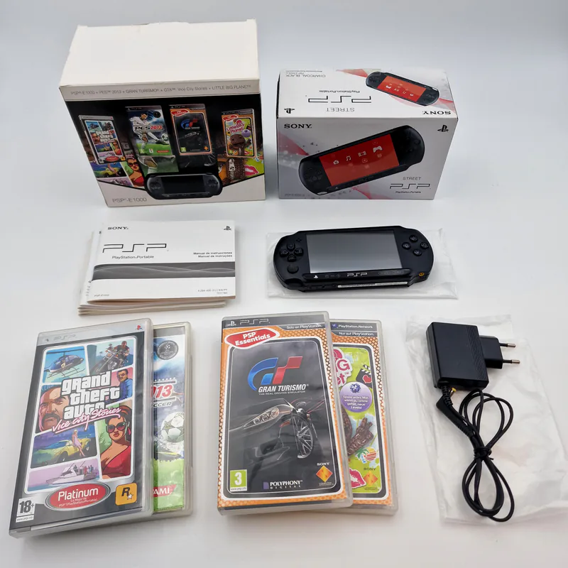 PSP Street E-1004 Charcoal Black- Bundle GTA Vice City + Gran Turismo + PES 2013 + Little Big Planet (Spain) - Bild 2 von 4