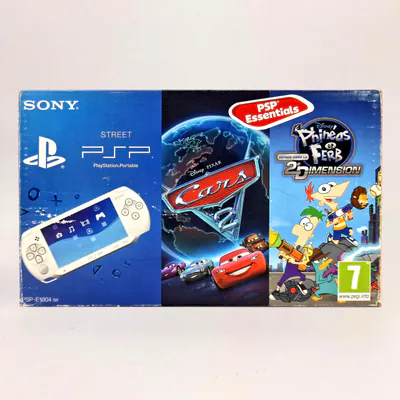 PSP Street E-1004 Ice White - Disney Cars 2 + Phineas & Ferb 2D Dimension Essentials Edition (France)