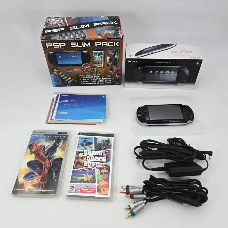 PSP 2004 Piano Black - Slim Pack Eroski Supermarket GTA Vice City Stories + Spider-Man 3 Movie (Spain) - Immagine 2 di 9