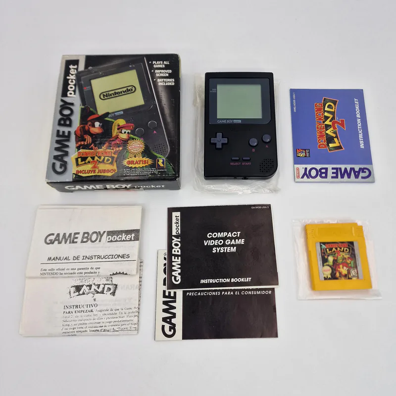 Game Boy Pocket Black - Donkey Kong Land 2 Player's Choice Bundle (Mexico) - 圖片 2/7
